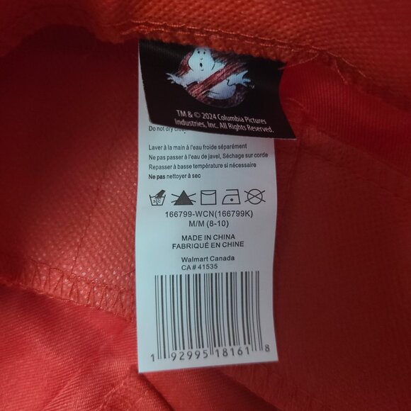 Ghostbusters Jacket Halloween Costume Size Boys M(8-10) NEW - Picture 3 of 7